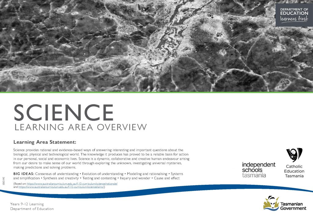 Learning Area Overview - Science